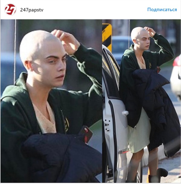 2. Кара Делевинь побрилась налысо! 😱