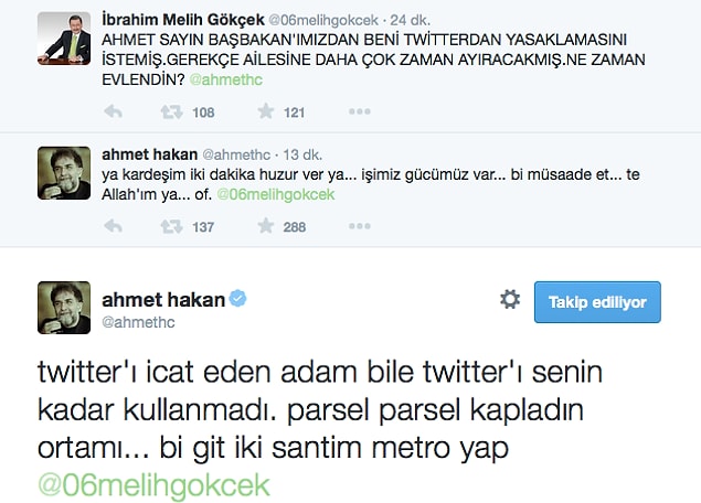 Melih Gökçek'in Twitter tutkusunu zaten artık sadece biz değil, bütün dünya biliyor.