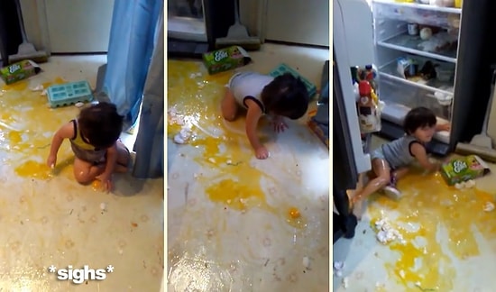 Yalnız Bırakılan Çocuğun Mutfağın Altını Üstüne Getirmesi