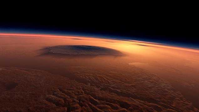 3. The highest mountain on Mars, The Olympus Mons: 15.5 miles (25 km).