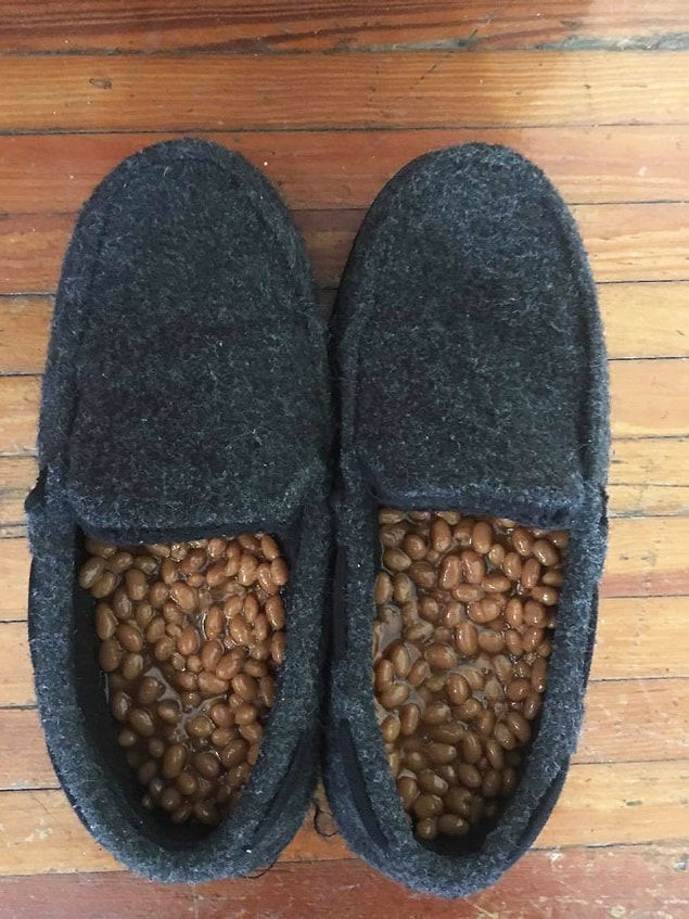 7. Always nice to wake up and put your feet in some beany slippers.