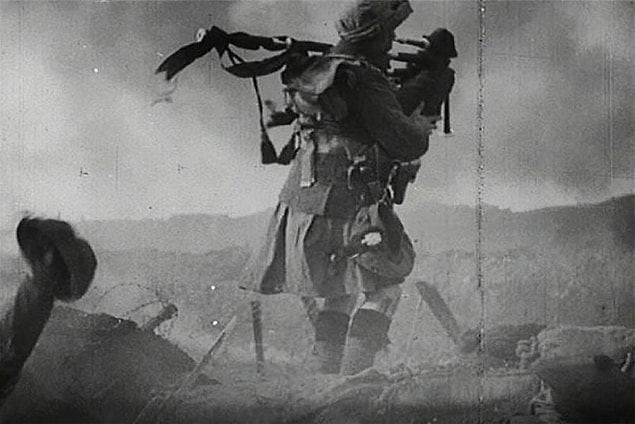 26. A Scotch soldier at the front in WWI.