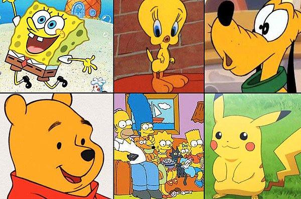 Sünger Bob, Tweety, Winnie the Pooh, Minyonlar, Pikachu, Simpsons...
