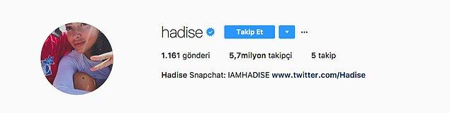 Hadise adeta sol gösterip sağ vurdu! Şimdi Hadise'nin Instagram sayfasına gidiyoruz: Değişikliklere göz atalım!