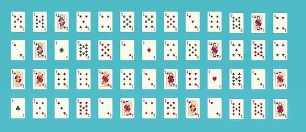 5. Oyun kartlarının diziliş versiyonları, dünya üzerindeki atom sayısından daha fazladır.