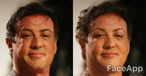 17. Сильвестр Сталлоне получился такой вот бабулькой