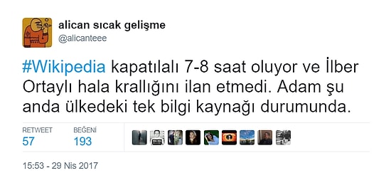 Vikipedi'ye Türkiye'den Erişimin Engellenmesini Yorumsuz Bırakmamış 15 Kişi