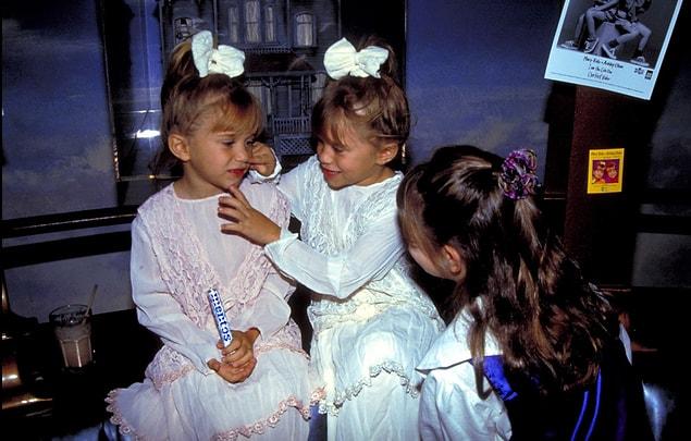 9. Mary-Kate Olsen and Ashley Olsen at Planet Hollywood, 1993.