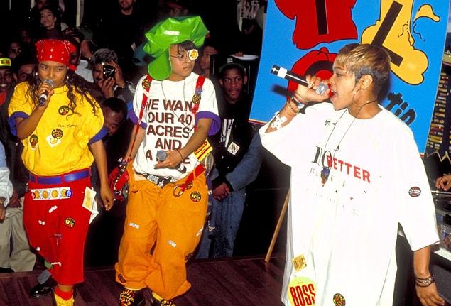 14. TLC performing at a party in New York, 1993.