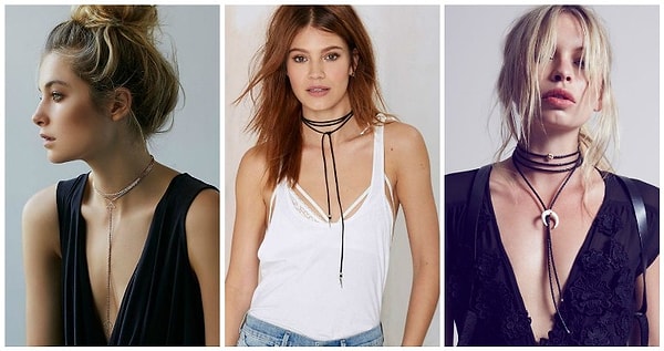 3. Чокер + топ с глубоким декольте