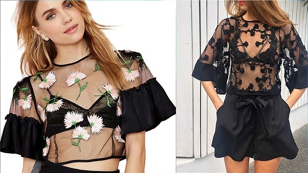 4. Прозрачная блуза + красивое бельё