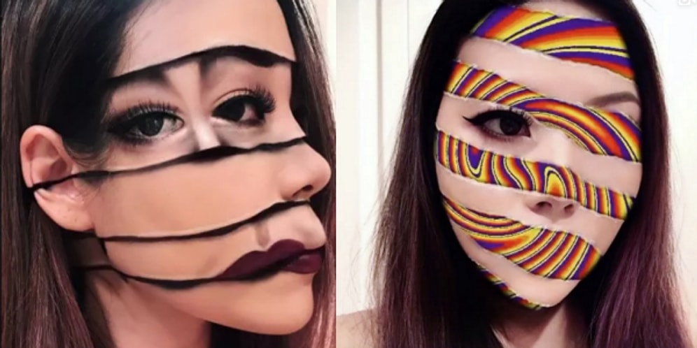 Optik İllüzyonların Kraliçesi: Makyaj Yaparak Gözleri Yanıltan Kadın!