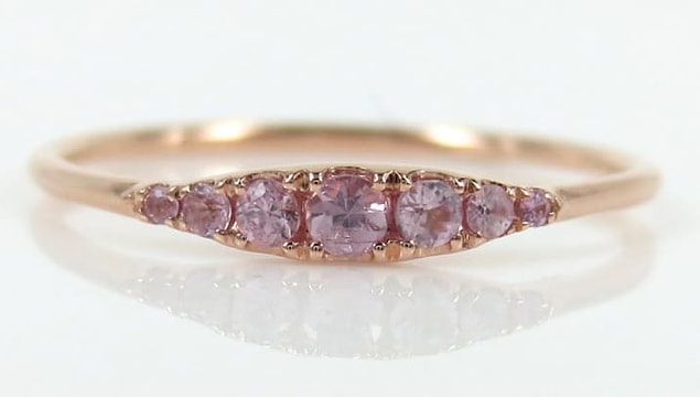 #10 This 7-piece pink sapphire ring is for all you out there who want to keep it simple yet elegant!