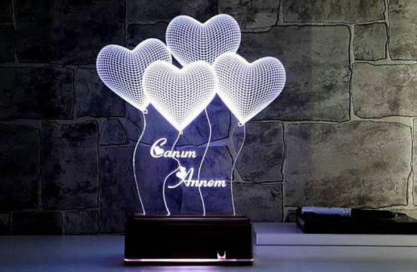 8. Salonunuzun ortasını kalpli balonlarıyla süsleyecek rengarenk seçeneklerde led lamba.