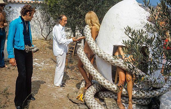 For his photo shoot with Playboy magazine, Salvador Dali, long-time Playboy photographer Pompeo Posar, a gaggle of Playboy Bunnies and a giant egg headed to Cadaqués, a seaside town in Spain near where Dali lived in Port Lligat, a small village on a bay next to the town.