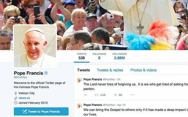 6. Vatikan’a göre Katolikler araf sürelerini Papa’yı Twitter’da takip ederek kısaltabilirler.