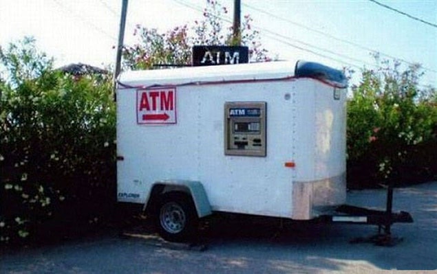 9. If you’re chill enough to use this ATM, you should come visit the one in my backyard. I built it. Out of sand and stone.