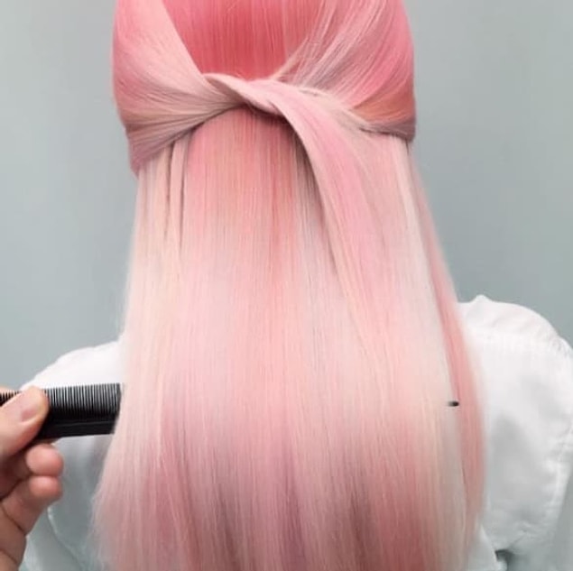 7. If you prefer a more lively style, you may try a reverse ombré in shades of pink.