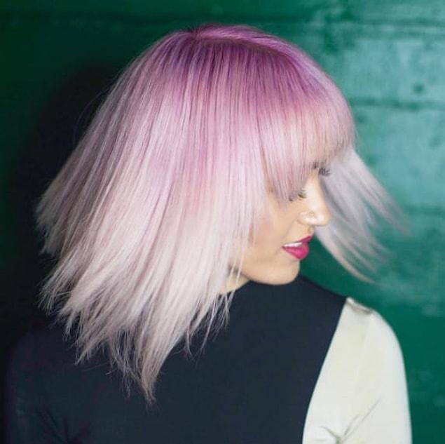8. Similarly, you can use lilac shades at the roots and get lighter toward the tips.