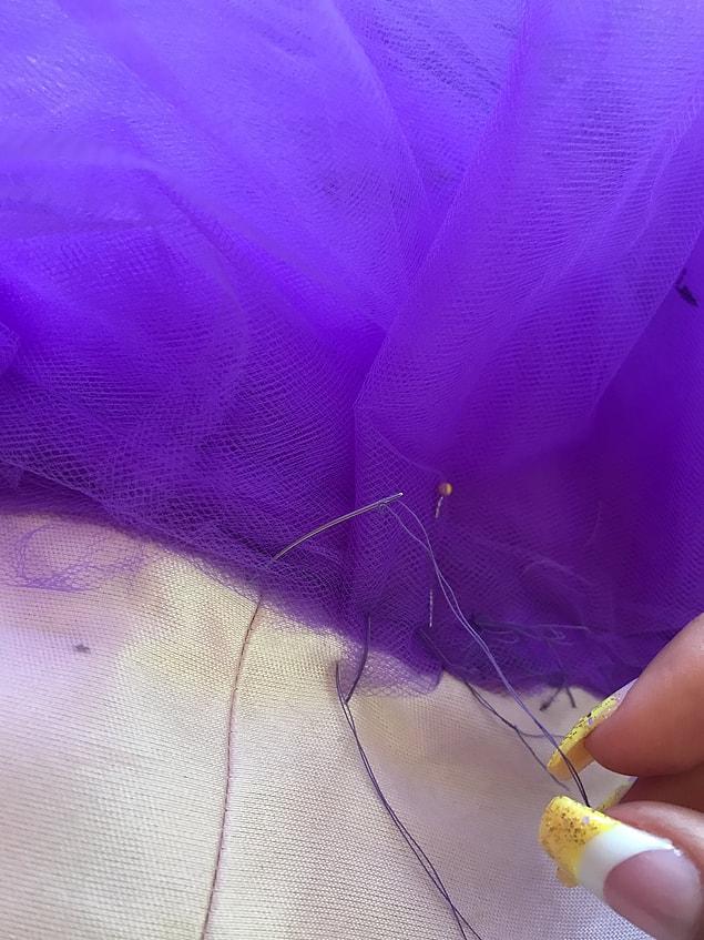 “I think it took me about five hours," she said. "Because at a point my machine broke, so I started hand sewing."