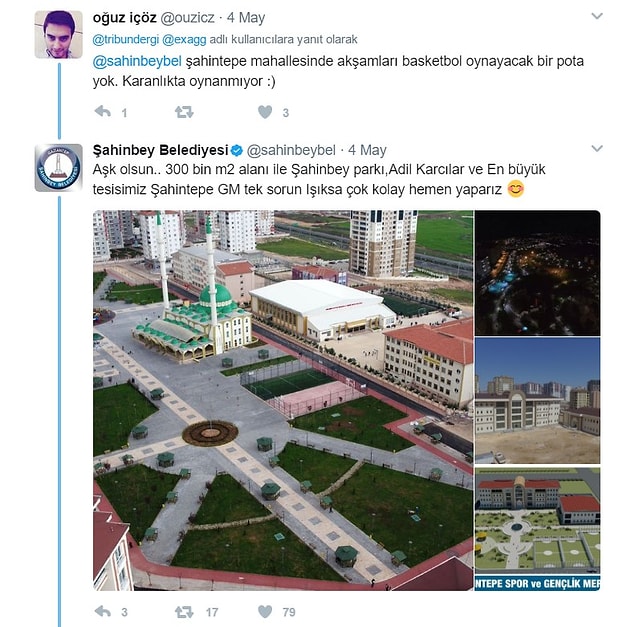 Şahinbey Belediyesi Bey napıyorsunuz?