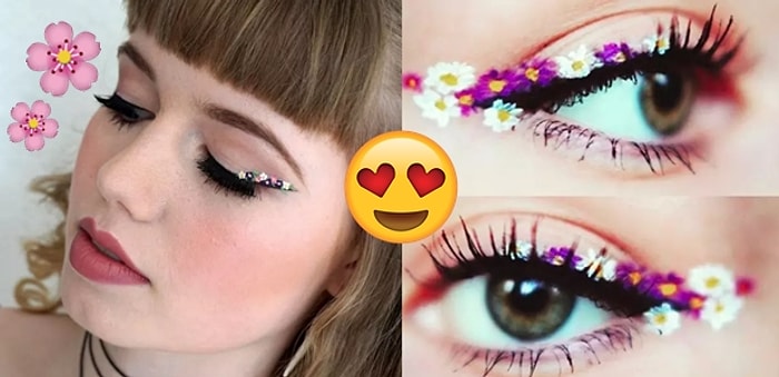 Baharın Gelişiyle Çiçek Aşkı Kabaranlara Yepyeni Trend: Rengarenk Çiçekli Eyeliner