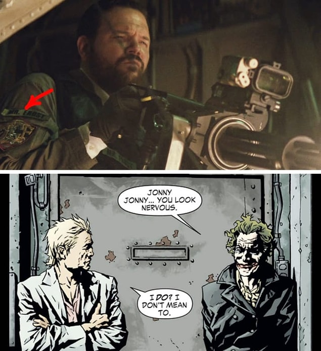 9. Joker'ın kaçırdığı helikopterden ateş eden adam öyle rastgele biri değil, çizgi romandaki yandaşlarından Jonny Frost.