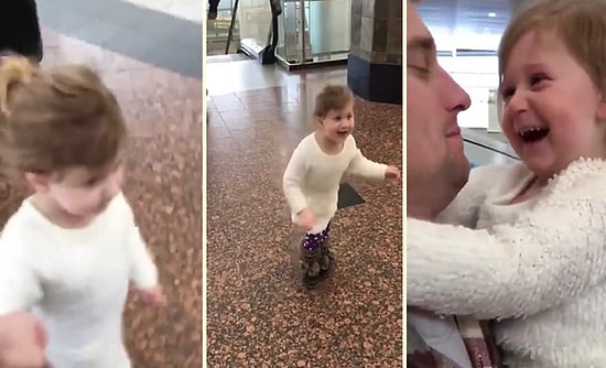 Askerden Dönen Babasını Görünce Mutluluktan Havalara Uçan Ufaklık