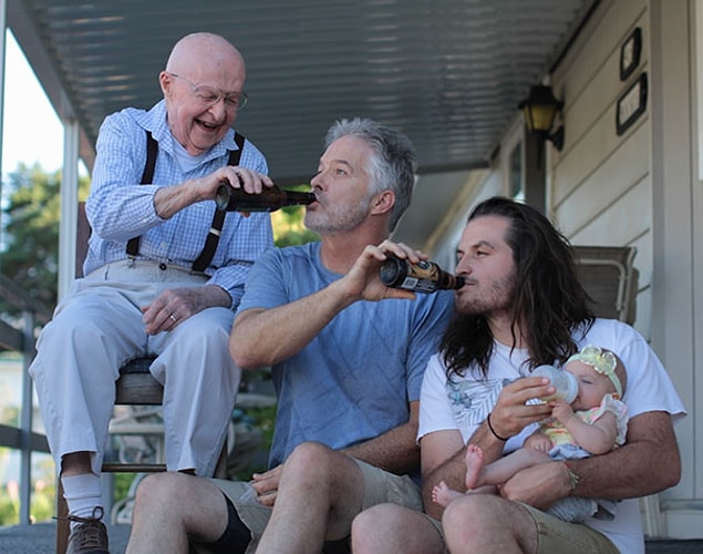 1. Dads feeding their babies.