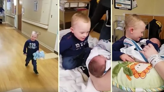 Yeni Doğan Küçük Kardeşini İlk Defa Gören Çocuğun Minnoşluğu