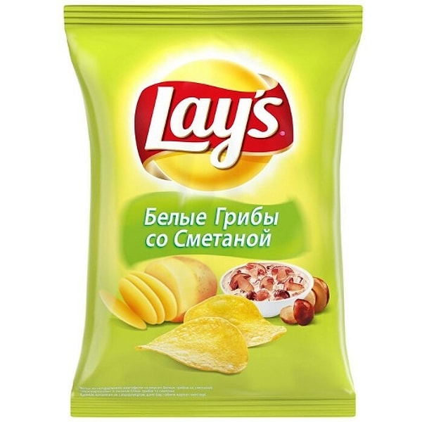 6. Чипсы со вкусом белых грибов и сметаны