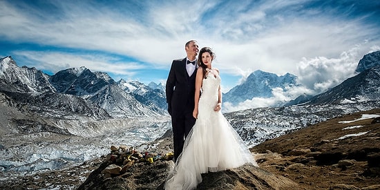 Эта пара покорила Эверест и обручилась прямо там. Свадебные фото поражают!