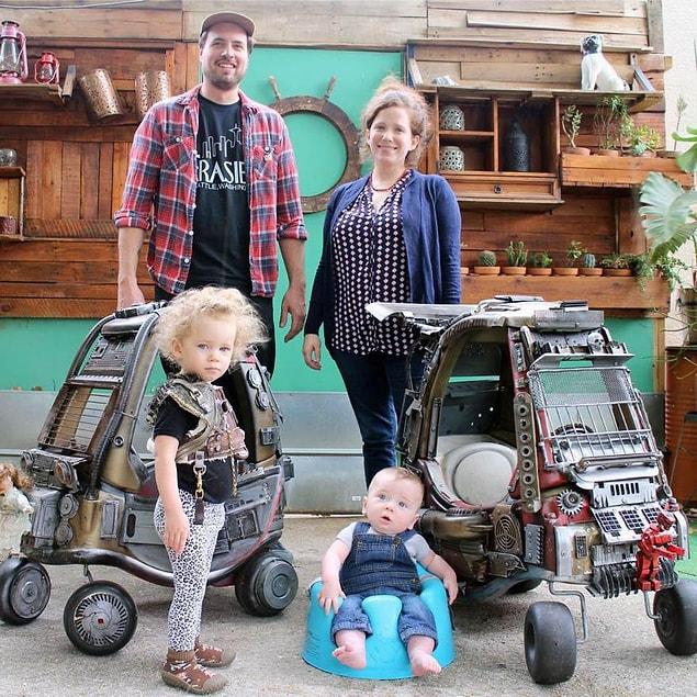 Ian Pfaff, a movie director in California, brings the scenes of Mad Max: Fury Road to life with his children.