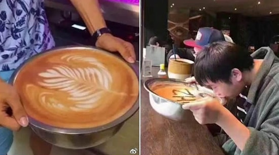 Китайцы с радостью приняли участие в акции Старбакса "Приди со своей чашкой!" и притащили... кастрюли!