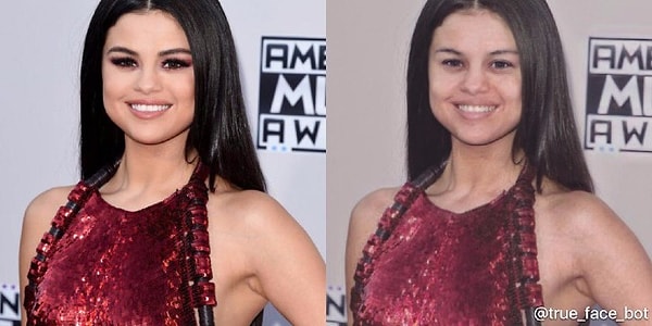 3. Вот, как сработало приложение на некоторых знаменитостях. Здесь мы видим Селену Гомес: