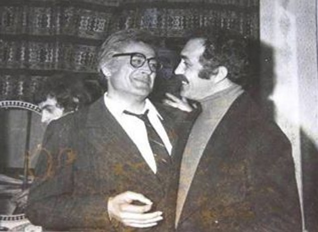 Cüneyt Arkın ve Fikret Hakan, Darbe (İki Arkadaş) adlı filmin setinde.