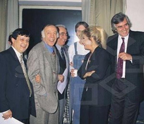 Halit Akçatepe, Münir Özkul, Şener Şen, Emel Sayın, Ferhan Şensoy ve Tarık Akan, 1990'lar.