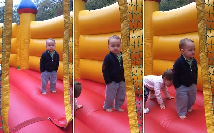 Şişme Oyun Parkında Zıplarken Tarzından Ödün Vermeyen Görebileceğiniz En Cool Çocuk