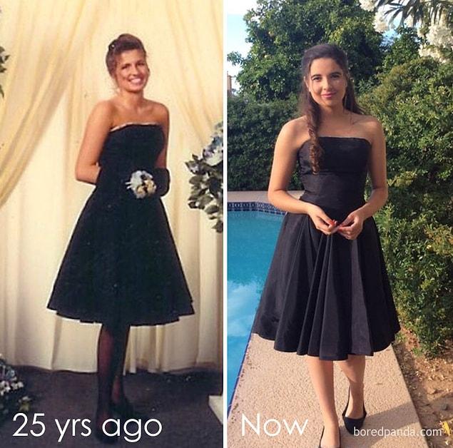 4. The girl who wore her mother's prom dress after 25 years.