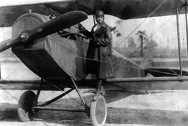 2. Aviator Bessie Coleman and her plane in 1922
