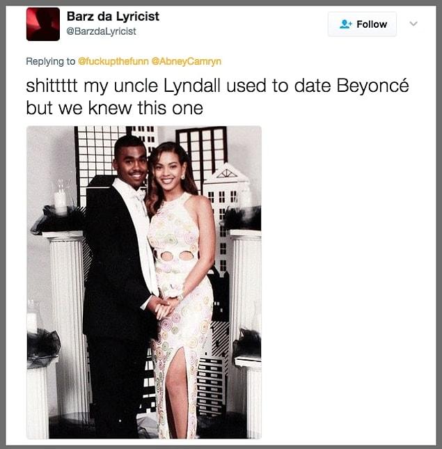 14. And this uncle who dated Beyoncé