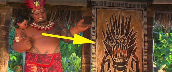 13. А вы узнали Ледяного Монстра из "Холодного Сердца" на плакате в "Моане"?