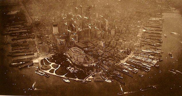 4. Manhattan'ın havadan çekilmiş ilk fotoğrafı, 1906.