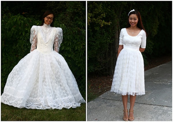 4. В руках Сары даже тортообразное винтажное платье может стать модным.