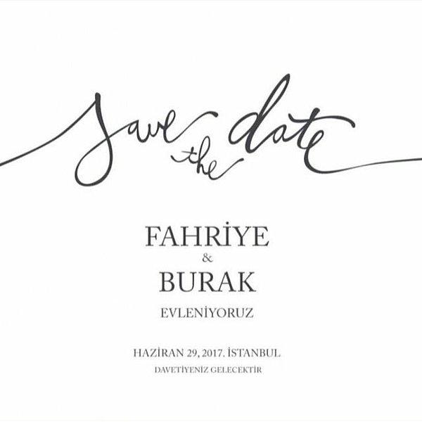 4. Haziran ayında evlenecek olan Burak Özçivit ve Fahriye Evcen'in hazırlattıkları ön davetiye basına sızdı.