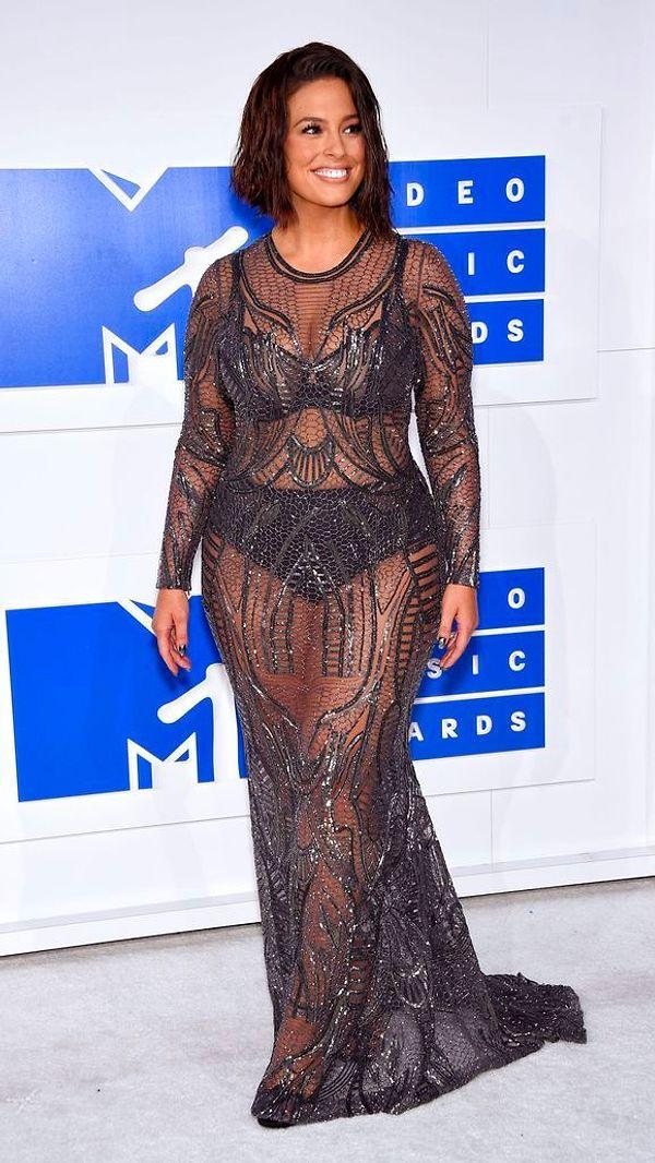 11. Ashley Graham rocked this sheer gown at the MTV VMAs.