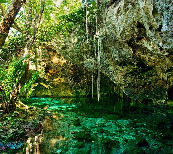 15. Meksika'da Yucatán yarımadasının tamamında ormanın derinliklerinde gizlenmiş yeraltı mağaraları ve göletlerde huzur bulun.