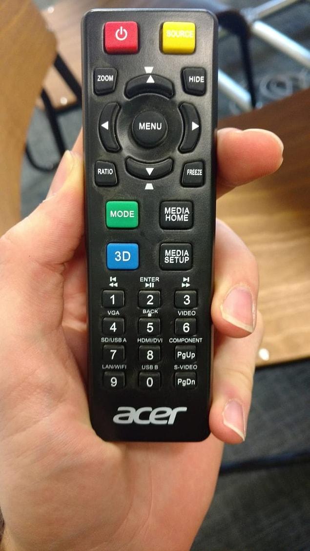 6. This remote control that could have TRIED to put the 9 in the right place, but just...didn't.
