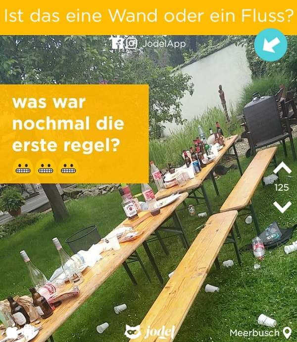 1. На немецком Facebook на страничке Jodel (приложение, которое позволяет пользователям узнать, что происходит в их районе) появилась фотография, на которой изображена то ли стена, то ли река.