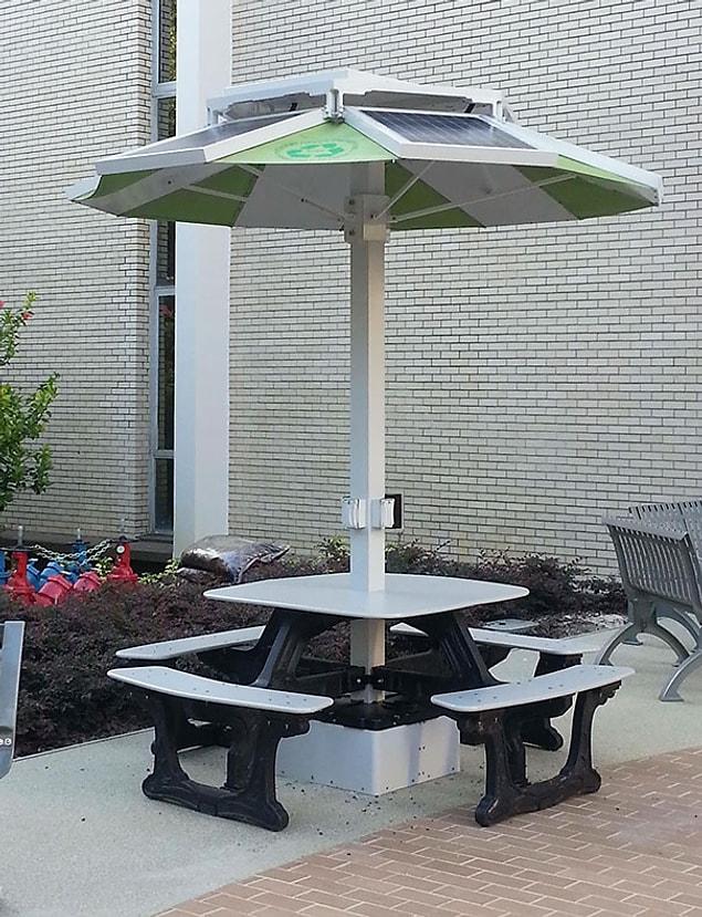 28. This university has solar powered picnic tables!